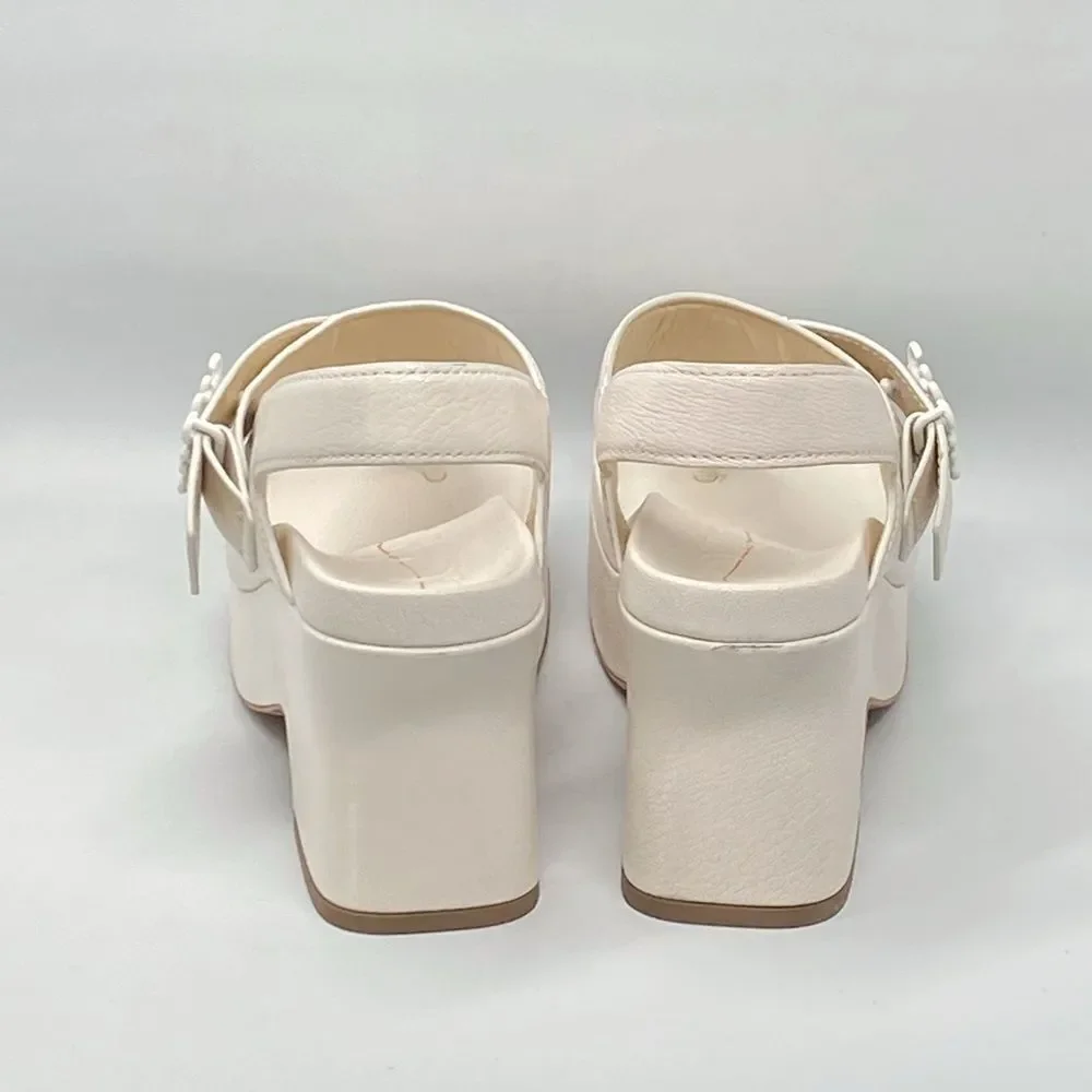 Loewe Ease leather platform thong sandals size 38